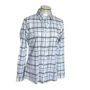 Banana Republic Women’s Non Iron Fitted Button down shirt cotton spandex 12